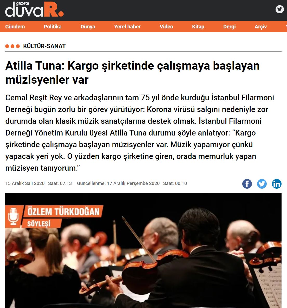 Atilla Tuna: Kargo şirketinde çalışmaya başlayan müzisyenler var - Gazete Duvar
